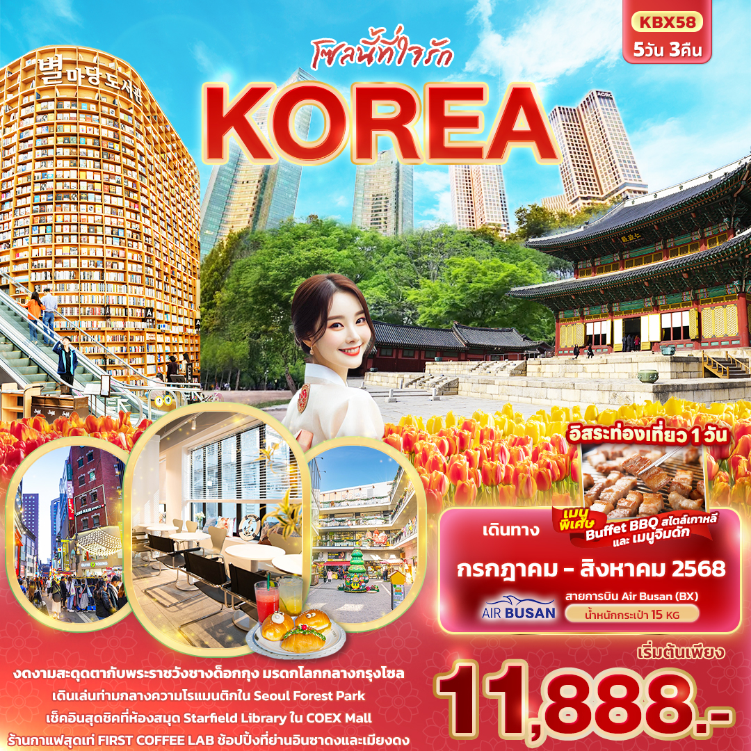ทัวร์เกาหลี โซลนี้ที่ใจรัก KOREA 5วัน 3คืน (BX)
