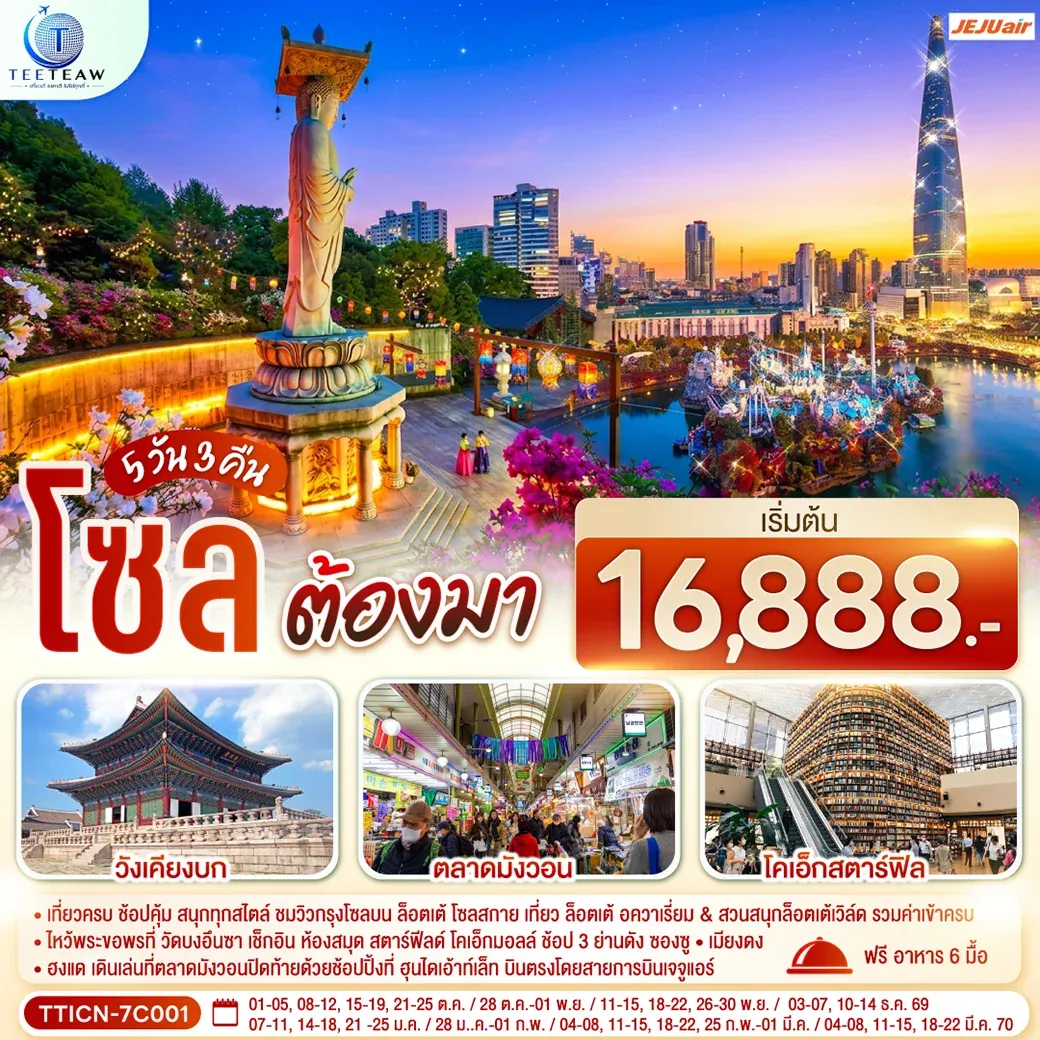 ทัวร์เกาหลี โซลต้องมา 5วัน 3คืน (7C)
